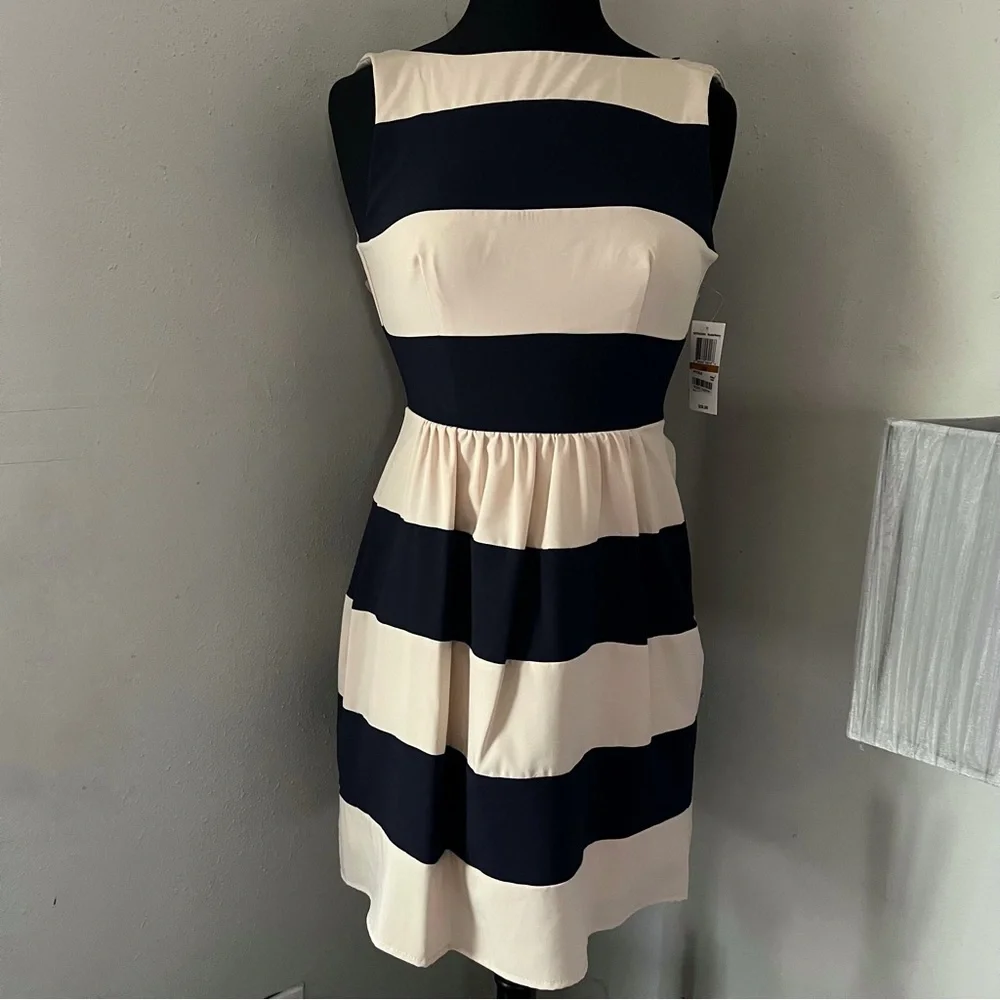 B.Darlin Striped Fit and Flare Dress - Picture 2 of 6